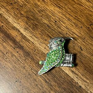 Green and Silver Bird Brooch